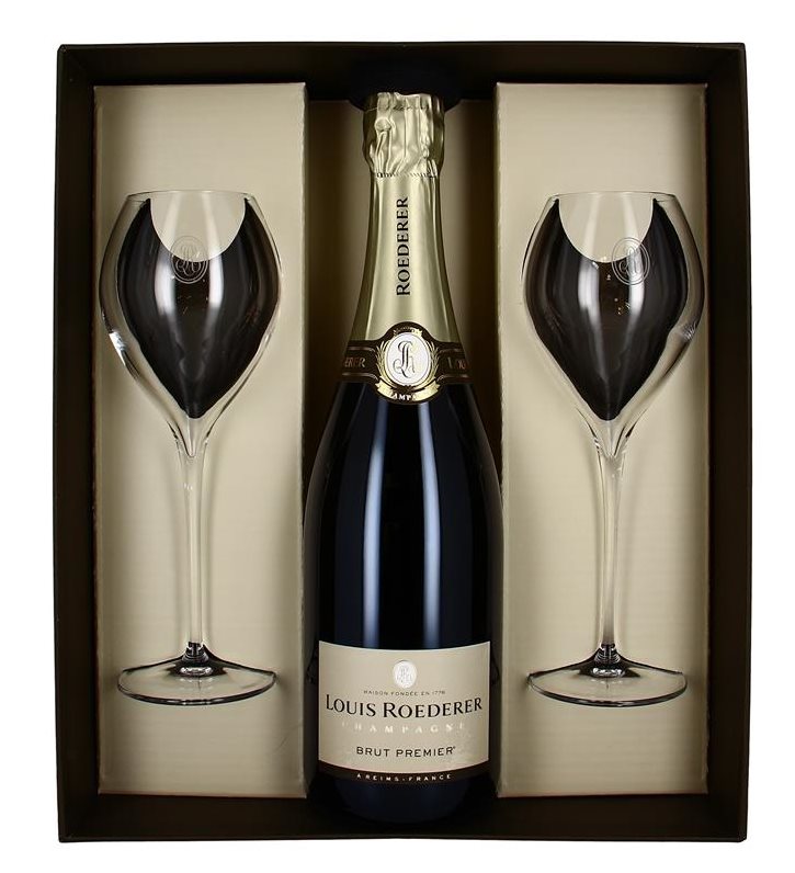 , - Geschenkbox Wittich, Jg. mit Frankreich, Brut Roederer Premier Flûtes, Schaumweine und 75cl Champagne 2 0, Louis Olten