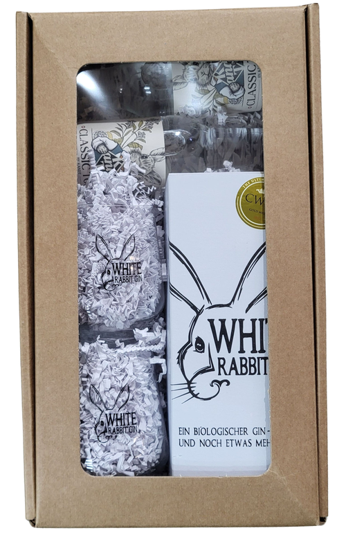 Gin White Rabbit Geschenkset (2 Gläser und 2 Tonic)