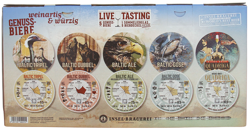 Rügener Insel-Brauerei Insel Baltic Edition GP,
5 Flaschen und 1 Glas
