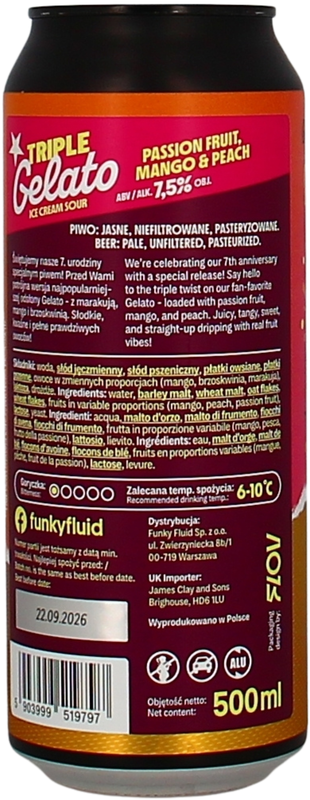 Funky Fluid Triple Gelato: Passion Fruit, Mango & Peach Dose