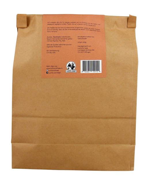 Knäckebrot mit geräuchertem Paprika, Luchs&Hase 200g °Bio°