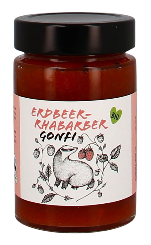 Erdbeer-Rhabarber Konfitüre Luchs&Hase 220g °Bio°