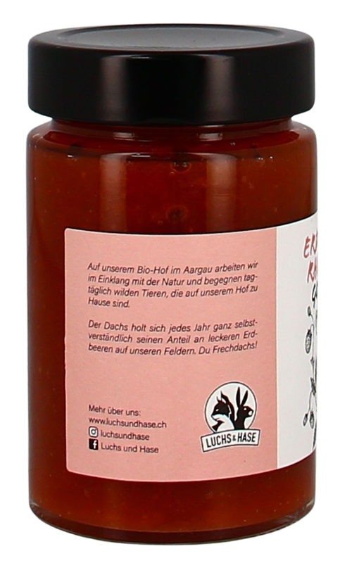 Erdbeer-Rhabarber Konfitüre Luchs&Hase 220g °Bio°
