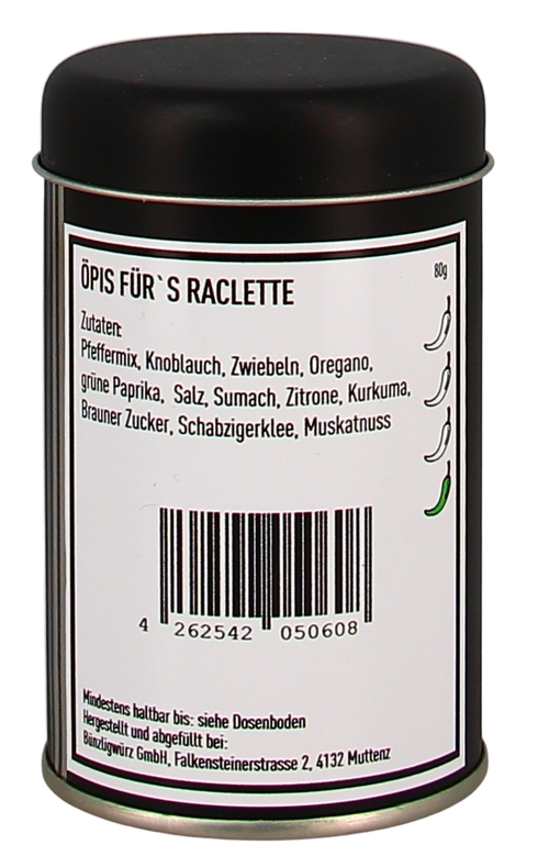 Bünzligwürz Öpis für's Raclette Streuerdose 80g