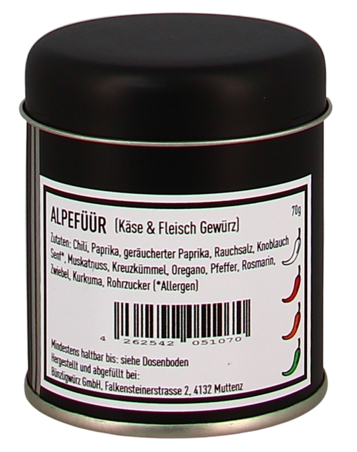 Bünzligwürz Alpefüür Streuerdose 70g