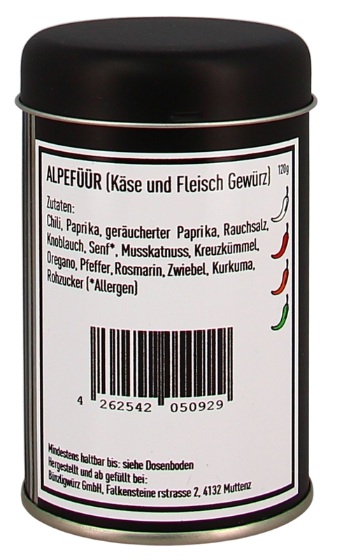 Bünzligwürz Alpefüür Streuerdose 120g