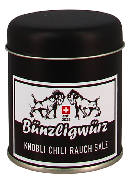 Bünzligwürz Knobli Chili Rauchsalz Streuerdose 90g