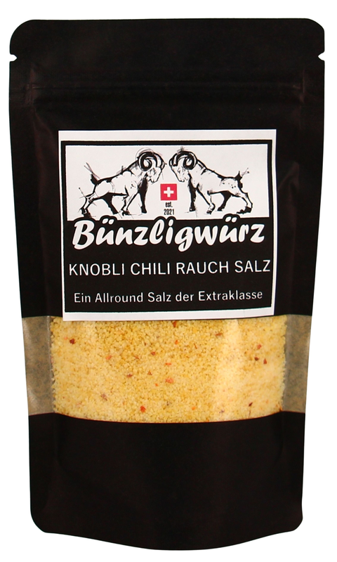 Bünzligwürz Knobli Chili Rauchsalz Nachfüllbeutel 160g