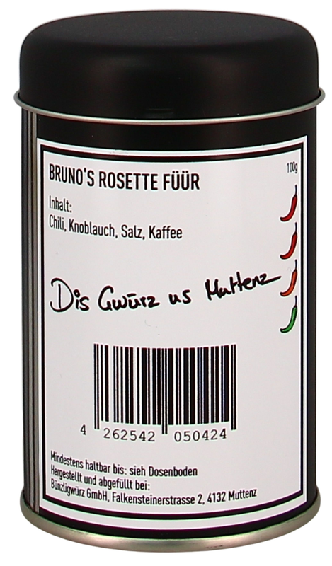 Bünzligwürz Bruno's Rosette Füür Streuerdose 100g