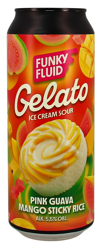 Funky Fluid Gelato: Pink Guava Mango Sticky Rice Dose