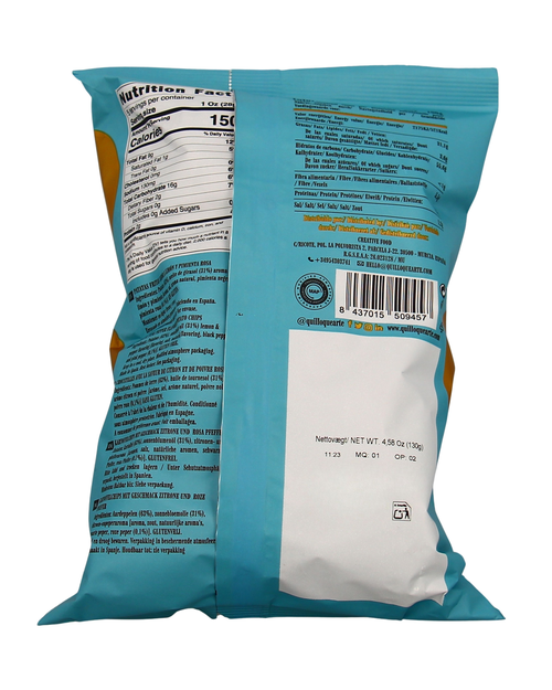 Chips Quillo Lemon & Pink Pepper 130g