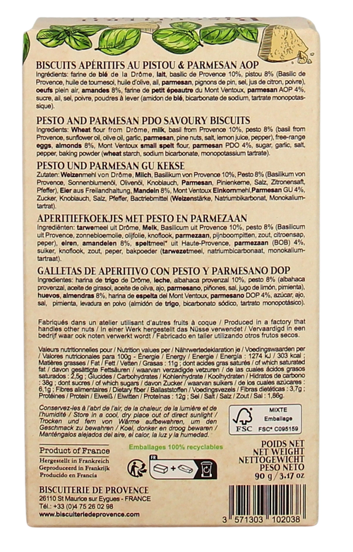 Les Croquets Pesto & Parmesan AOP 90g