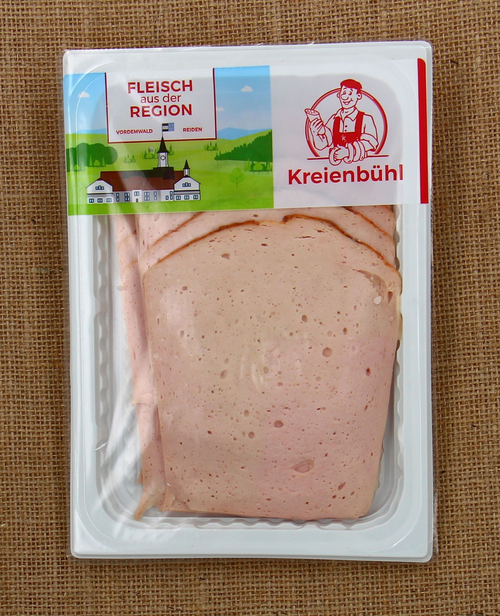 Fleischkäse geschnitten