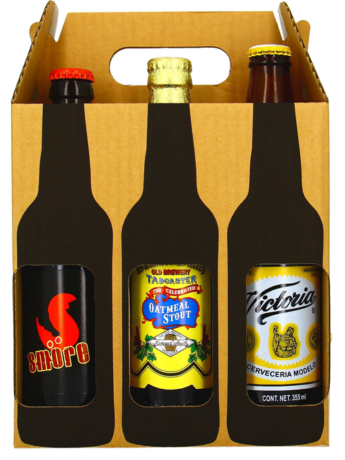 Bierkarton 6er Valisette bedruckt Longneck (ohne Inhalt)