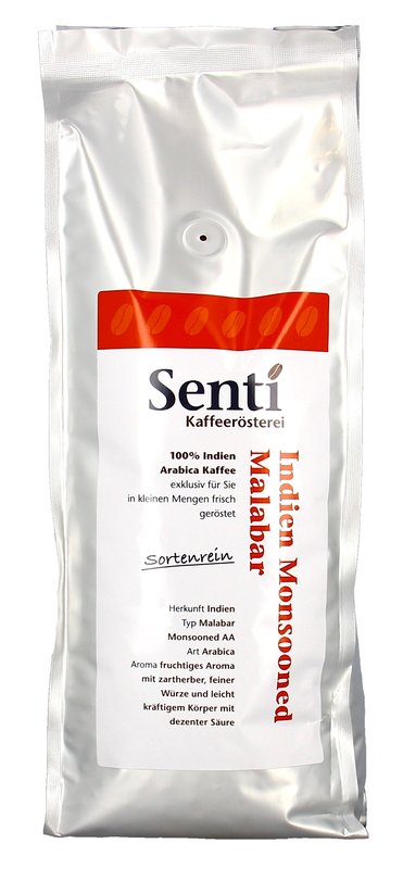 Kaffee Monsooned Malabar, Indien 1Kg
Kaffeerösterei Senti