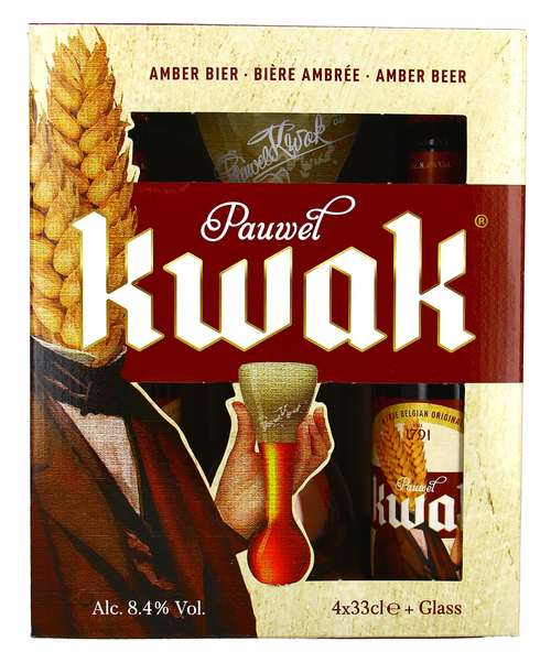 Kwak Geschenkkarton 4 Flaschen & 1 Glas