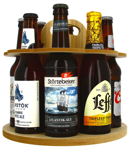 Holz Rund 8 x Flaschen 33cl (ohne Inhalt) 