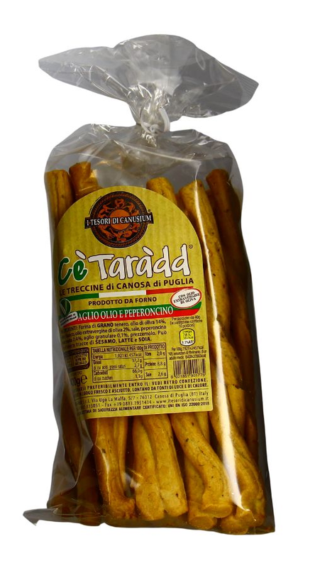 Treccine aglio/olio/peperoncino, 350g, Apulia Food