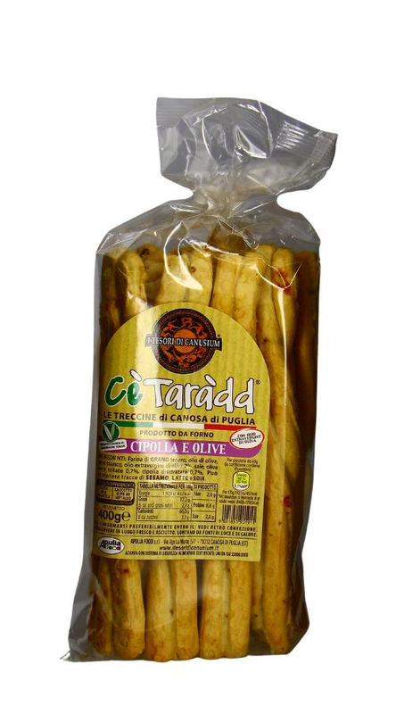 Treccine cipolla e olive, 350g, Apulia Food