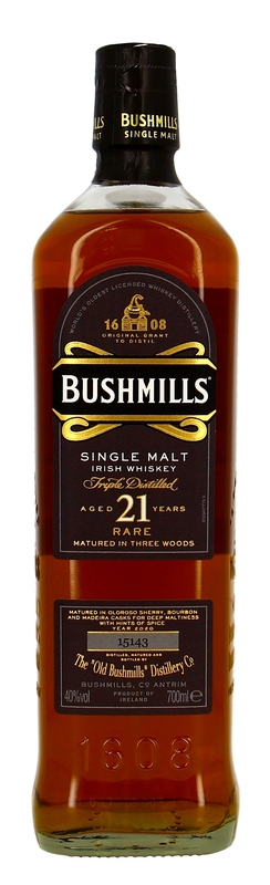 Bushmills Single Irish Rare Malt Three Woods 21 J.