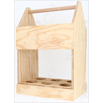 6er Holzträger für Bierflaschen (ohne Inhalt)