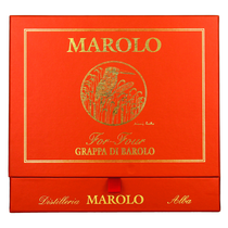 Marolo, Geschenkset mit je 1 Flasche 20cl Grappa di Barolo 9 J, Grappa di Barolo 12 J, Grappa di Barolo 15 J, Grappa di Barolo 20 J.