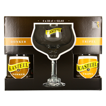 Kasteel Geschenkkarton 4 Flaschen & 1 Glas